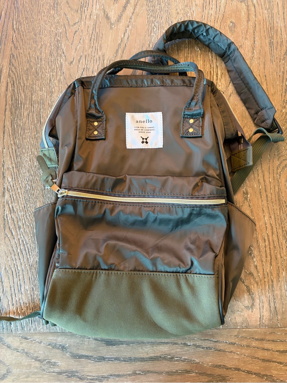 Anello Olive Green Japanese small backpack